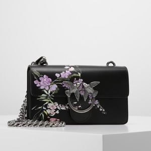 Pinko Floral Mini Love Black with Lavender